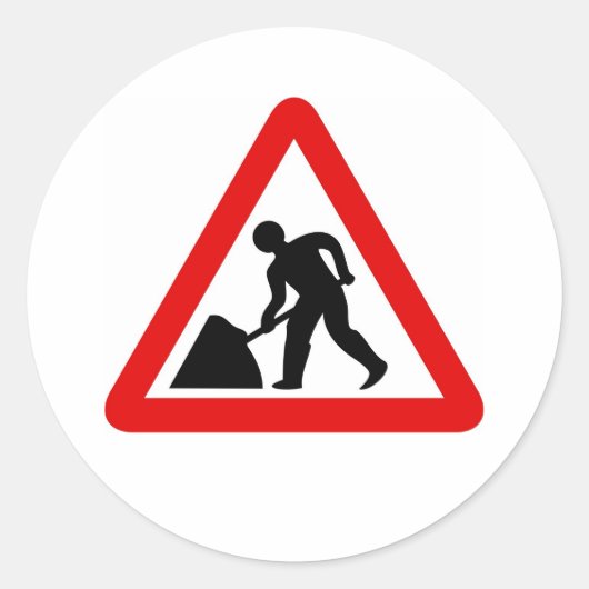 Mannen op het werk ronde sticker (Voorkant)