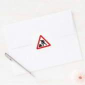 Mannen op het werk ronde sticker (Envelop)