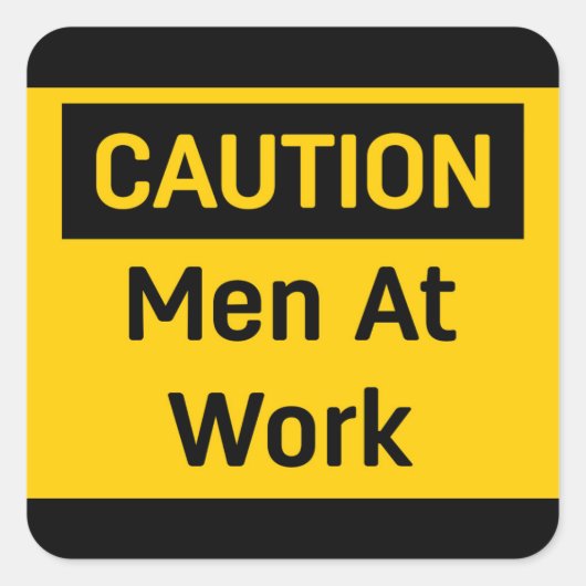 MANNEN OP HET WERK VIERKANTE STICKER (Voorkant)