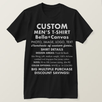 Mannen op maat gemaakt zwart T-shirt