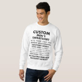Mannen op maat gemaakte klassieke witte sweatshirt (Voorkant volledig)