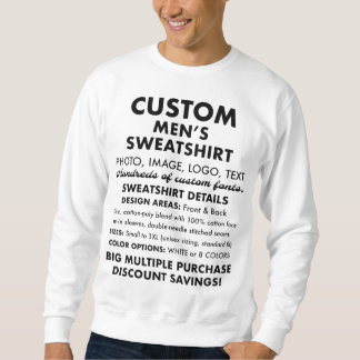 Mannen op maat gemaakte klassieke witte sweatshirt