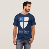 Mannen op maat ontworpen bisschoppelijke kerk van  t-shirt (Voorkant volledig)