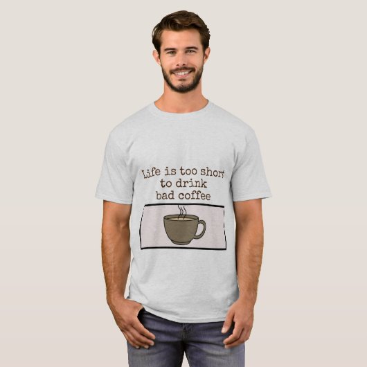 mannen op shirt koffie (Voorkant volledig)