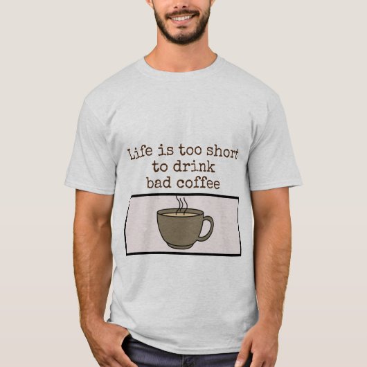 mannen op shirt koffie (Voorkant)