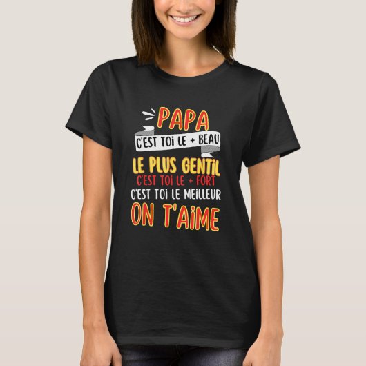 Mannen op Taime Beste Papa Vaderdag bericht T-shirt (Voorkant)