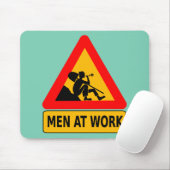 Mannen op verkeersbord muismat (Met muis)