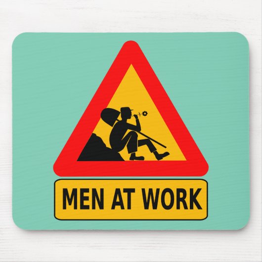 Mannen op verkeersbord muismat (Voorkant)