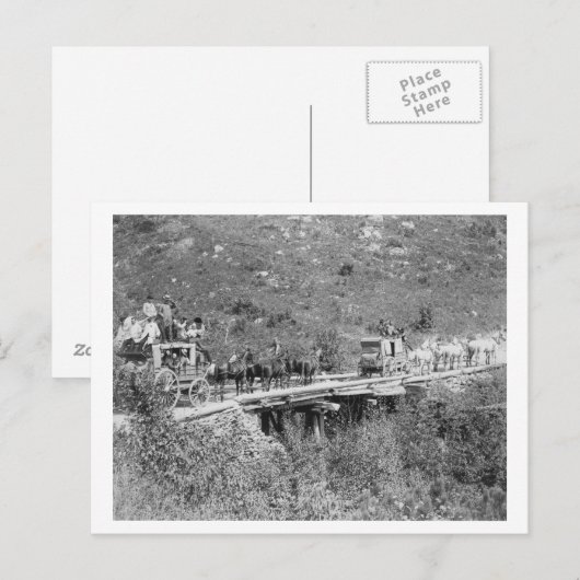 Mannen op Wagon Wave en Tip Petten op Fotograaf Briefkaart (Voorkant / Achterkant)