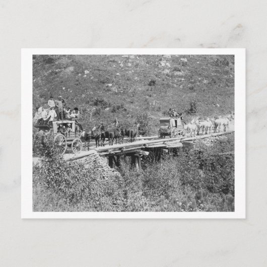 Mannen op Wagon Wave en Tip Petten op Fotograaf Briefkaart (Voorkant)