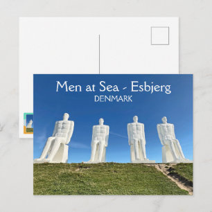 Mannen op Zee Denemarken Ansichtkaart! Briefkaart