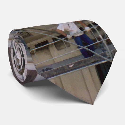 Mannen op zwevende deeltjes stropdas (Opgerold)