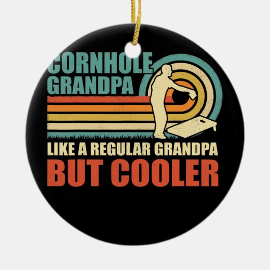 Mannen  opa als een gewone opa keramisch ornament (Voorkant)