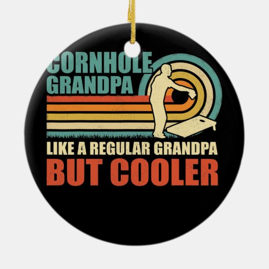 Mannen  opa als een gewone opa keramisch ornament (Achterkant)