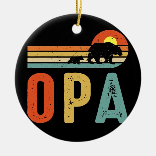 Mannen Opa-Beer Mannen  Retro Beer Decor Keramisch Ornament (Voorkant)