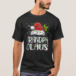 Mannen opa Claus Kerstmis Licht Pajama T-shirt