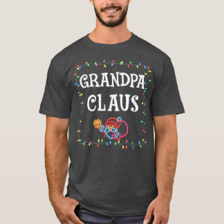 Mannen opa Claus Santa kerstlampfamilie P T-shirt