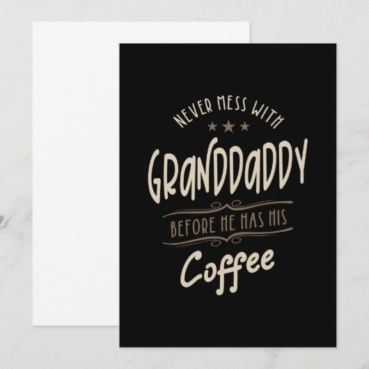 Mannen opa Coffee Grandpa Gift Kaart (Voorkant / Achterkant)