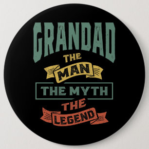 Mannen opa de Legende opa Gift Ronde Button 6,0 Cm