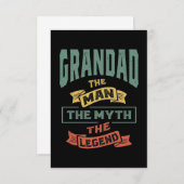 Mannen opa de Legende opa Gift RSVP Kaartje (Voorkant / Achterkant)