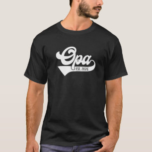 Mannen Opa Est 2026 Eerste keer Opa Funny Opa Gran T-shirt
