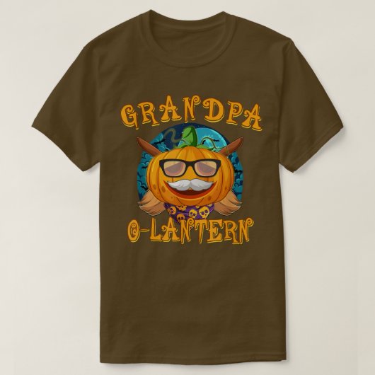 Mannen opa Halloween Costume Jack O Lantern Pump T-shirt (Design voorkant)