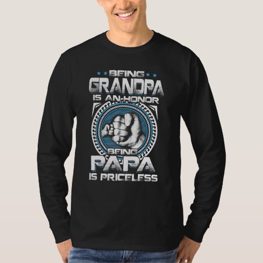 Mannen opa is een eerbetoon dat papa een prijs is t-shirt (Voorkant)