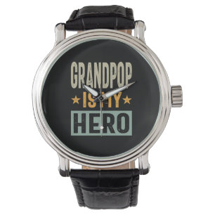 Mannen opa is mijn Hero - pap opa gift Horloge