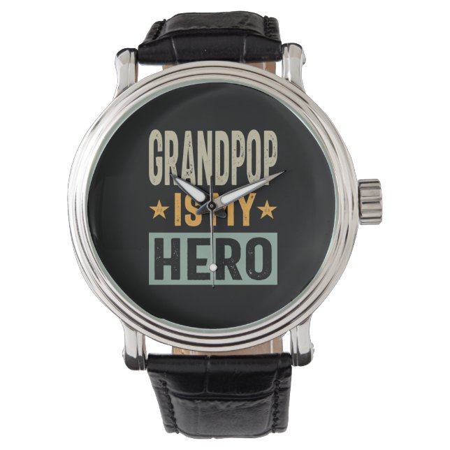 Mannen opa is mijn Hero - pap opa gift Horloge (Voorkant)