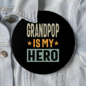 Mannen opa is mijn Hero - pap opa gift Ronde Button 6,0 Cm (In situ)