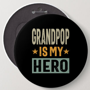 Mannen opa is mijn Hero - pap opa gift Ronde Button 6,0 Cm