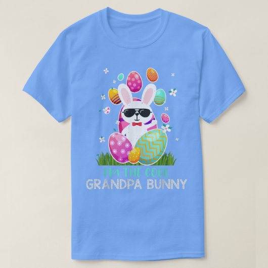 Mannen opa Kawaii Cute Bunny Egg Happy East T-shirt (Design voorkant)