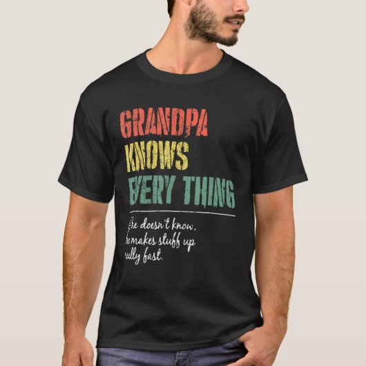 Mannen opa kent alles 60ste Vaderdag T-shirt (Voorkant)