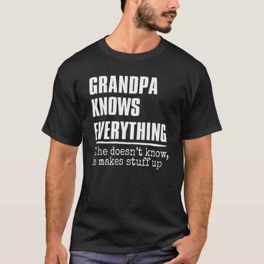 Mannen opa kent alles 60ste Vaderdag T-shirt (Voorkant)