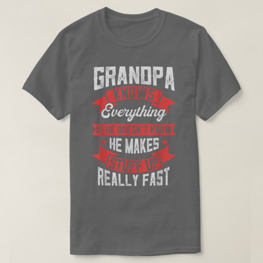 Mannen opa kent alles kleding, opa, F T-shirt (Design voorkant)