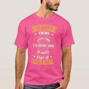 Mannen opa kent alles opa t-shirt