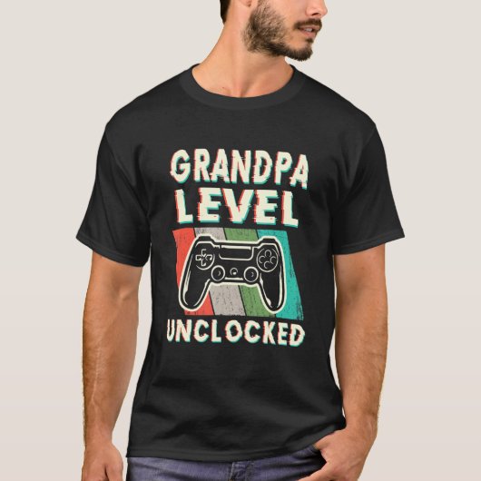 Mannen opa-niveau niet vergrendeld tot opa t-shirt (Voorkant)