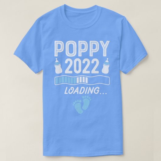 Mannen opa papaver 2022 Lading opa Zwangerschap T-shirt (Design voorkant)