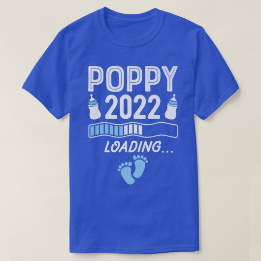 Mannen opa papaver 2022 Lading opa Zwangerschap T-shirt (Design voorkant)