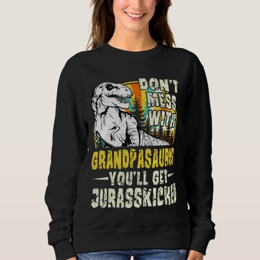 Mannen opa Rex Saurus Papasaurus Dinosaurus Mannen Trui (Voorkant)