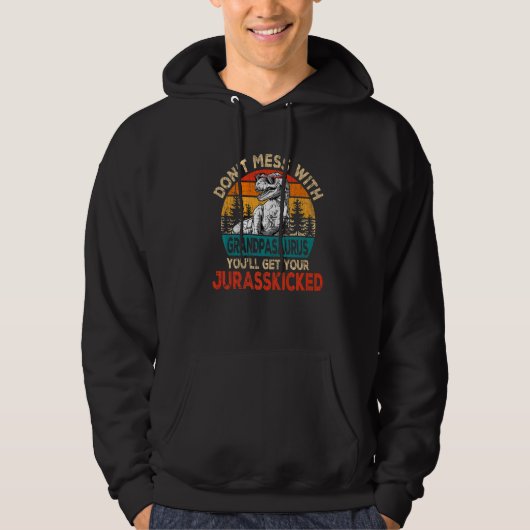 Mannen opa Rex Saurus Vaderdag Kerstmis Hoodie (Voorkant)