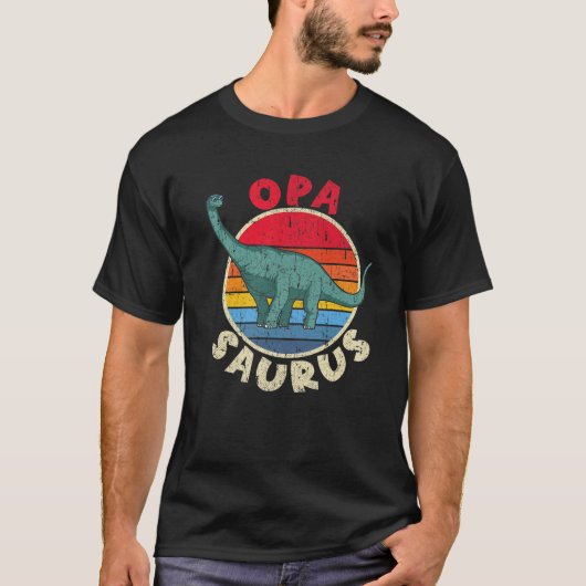 Mannen Opa Saurus I Brachiosaurus Diplodocus I Fam T-shirt (Voorkant)