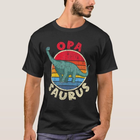 Mannen Opa Saurus I Brachiosaurus Diplodocus I Fam T-shirt (Voorkant)