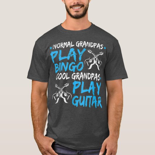 Mannen opa speelt gitaar Funny Fathers Day T-shirt (Voorkant)