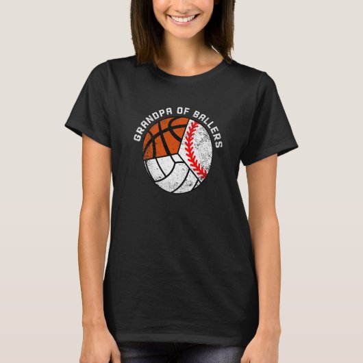 Mannen opa van balballetbal t-shirt (Voorkant)