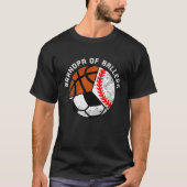 Mannen opa van ballers grappig honkbal voetbal bas t-shirt (Voorkant)