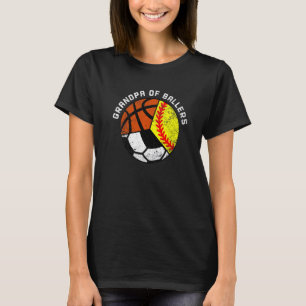 Mannen Opa Van Ballers Softbal Voetbal Basketbal T-shirt
