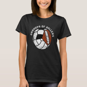 Mannen opa van ballers Volleyball voetbal T-shirt