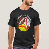 Mannen opa van ballethonkbal t-shirt (Voorkant)