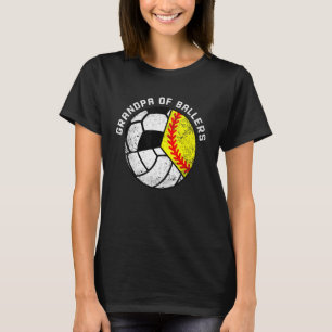 Mannen opa van de ballers Softball Volleyball Socc T-shirt